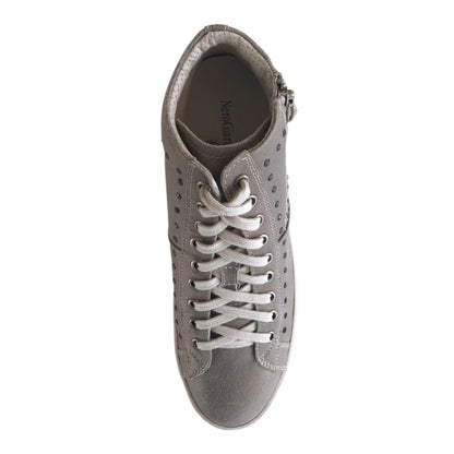 Sneakers Donna NeroGiardini P410110D Vera Pelle Tortora Laminato oro Lacci e Zip - 38 EU