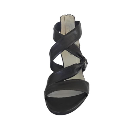 Sandali Donna NeroGiardini P308820D in Nappa Nero Tacco a cono