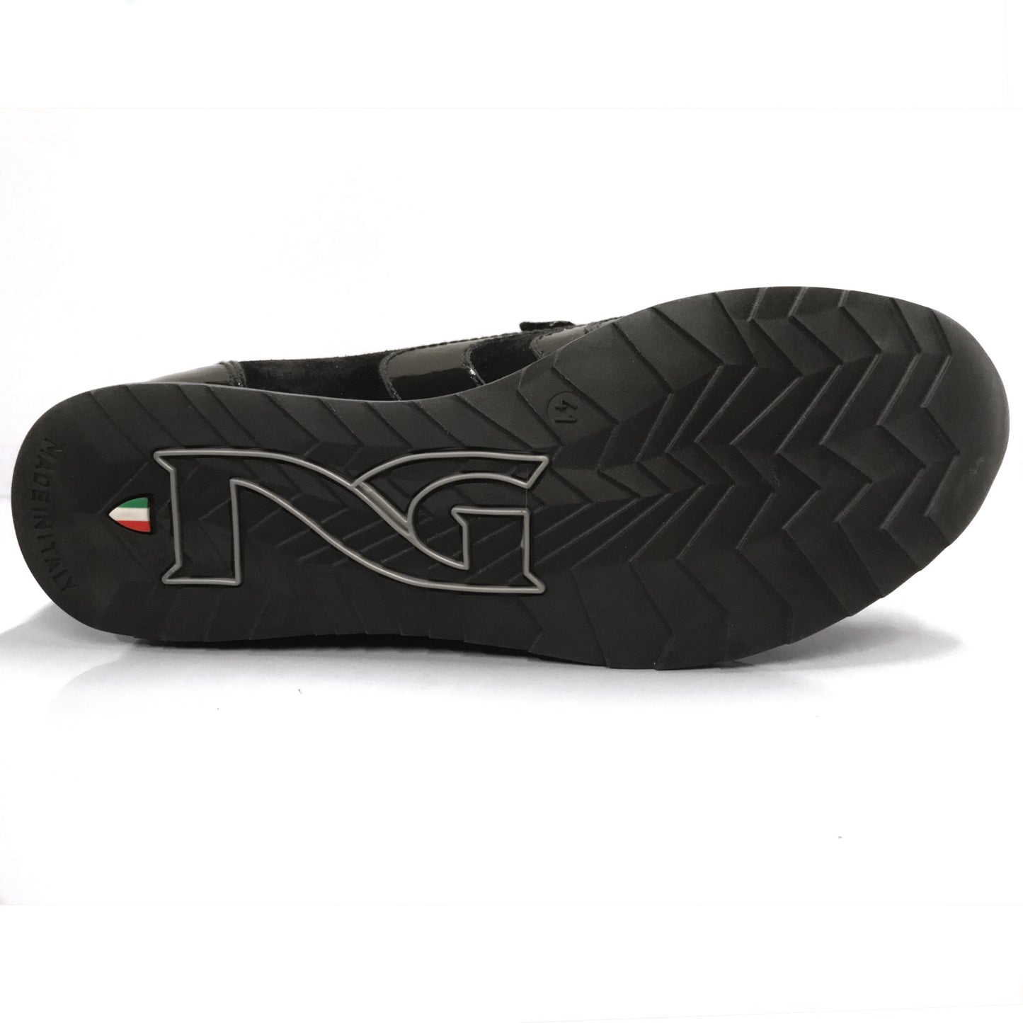 Sneakers scarpe con chiusura a strappo Uomo NeroGiardini A907919 in Vera Pelle scamosciata, Pelle in vernice - Colore Nero