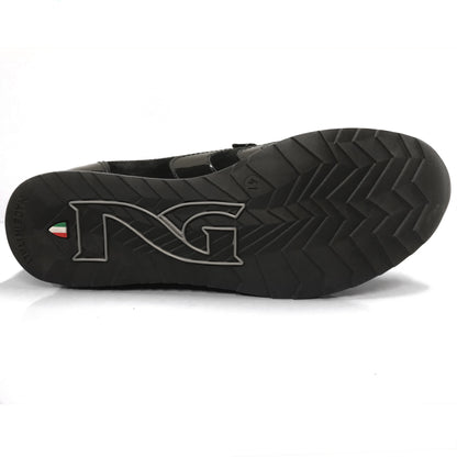 Sneakers scarpe con chiusura a strappo Uomo NeroGiardini A907919 in Vera Pelle scamosciata, Pelle in vernice - Colore Nero