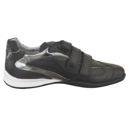 Sneakers Uomo con strappo NeroGiardini 07668 Naplak Nero riporti specchiati - 42 EU