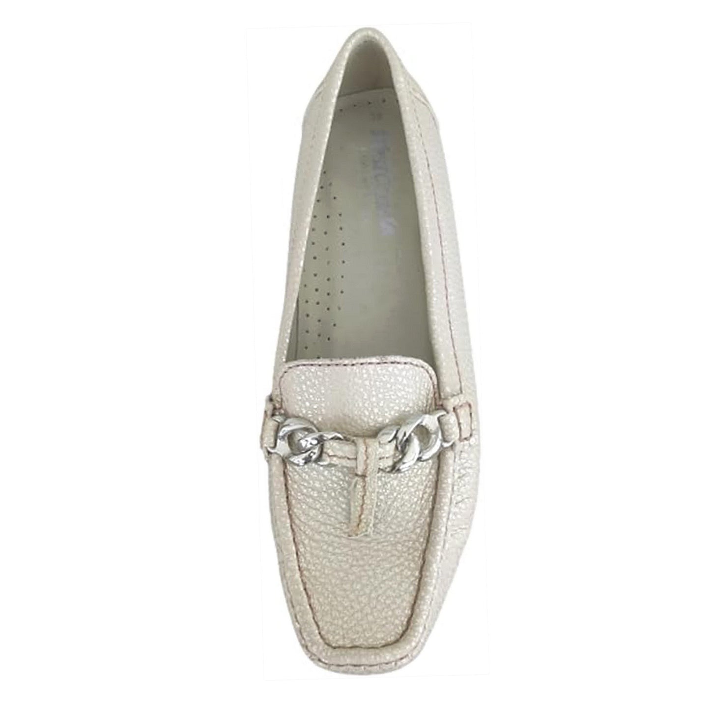 Mocassini Donna Comfort Vera Pelle Beige Platinato