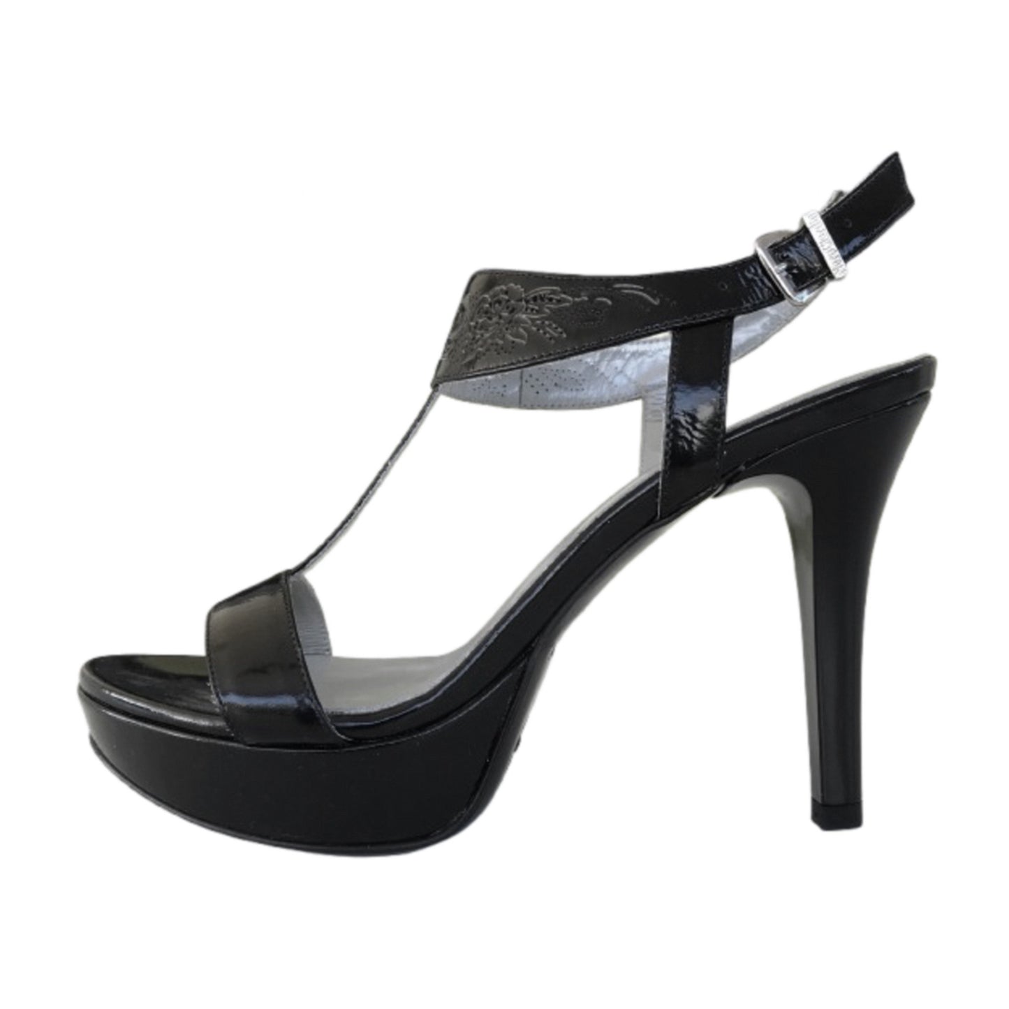 Sandali Donna NeroGiardini P309021DE Tacco Alto con Plateau Vernice Nero