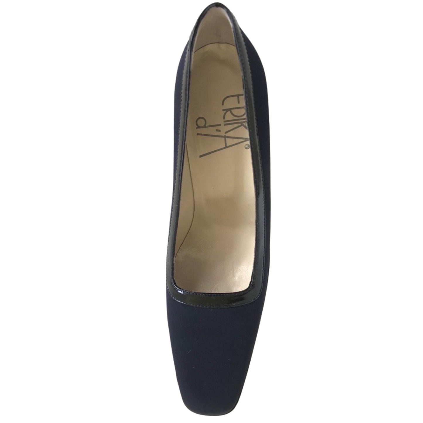 Dècolletè Donna Erika D’Alessio 847, Tela Seta, Vera Pelle, Profilo Vernice, Blu