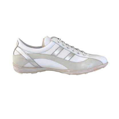 Sneakers Bambina Cricket Bambina Vera Pelle Bianco e Beige