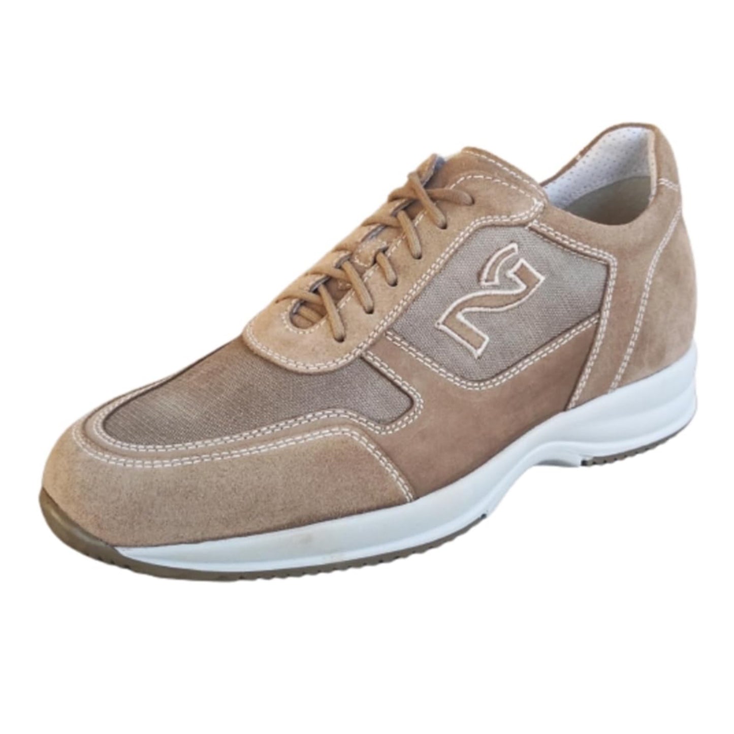 Sneakers Uomo NeroGiardini P201080U Pelle scamosciata Nabuk Castoro Sabbia - 41 EU