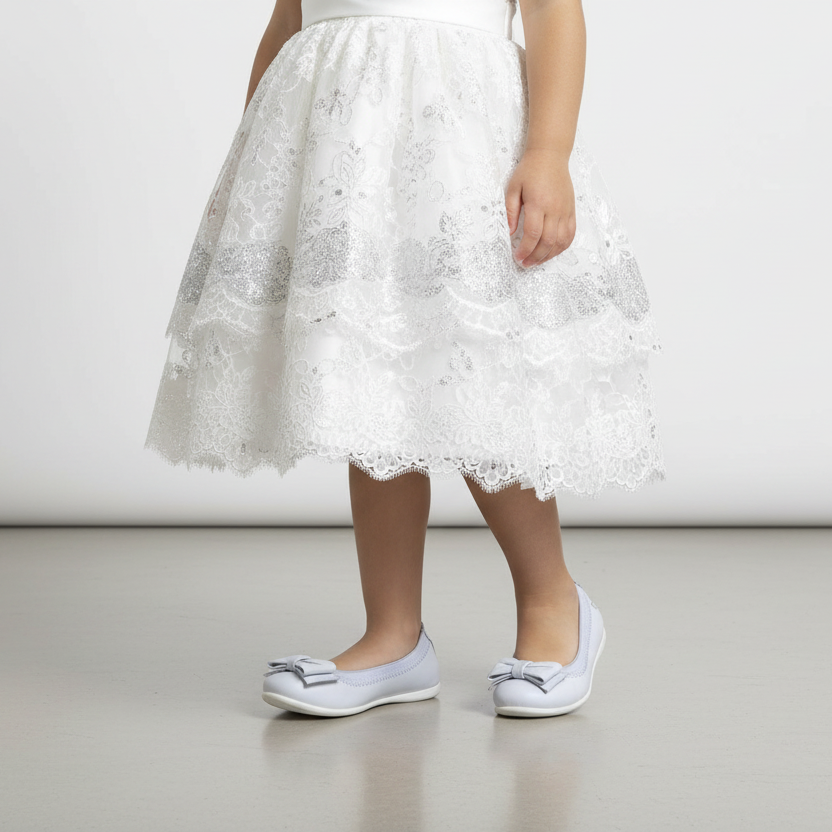 Ballerine con fiocco NeroGiardini P631224F Bianco Vera Pelle