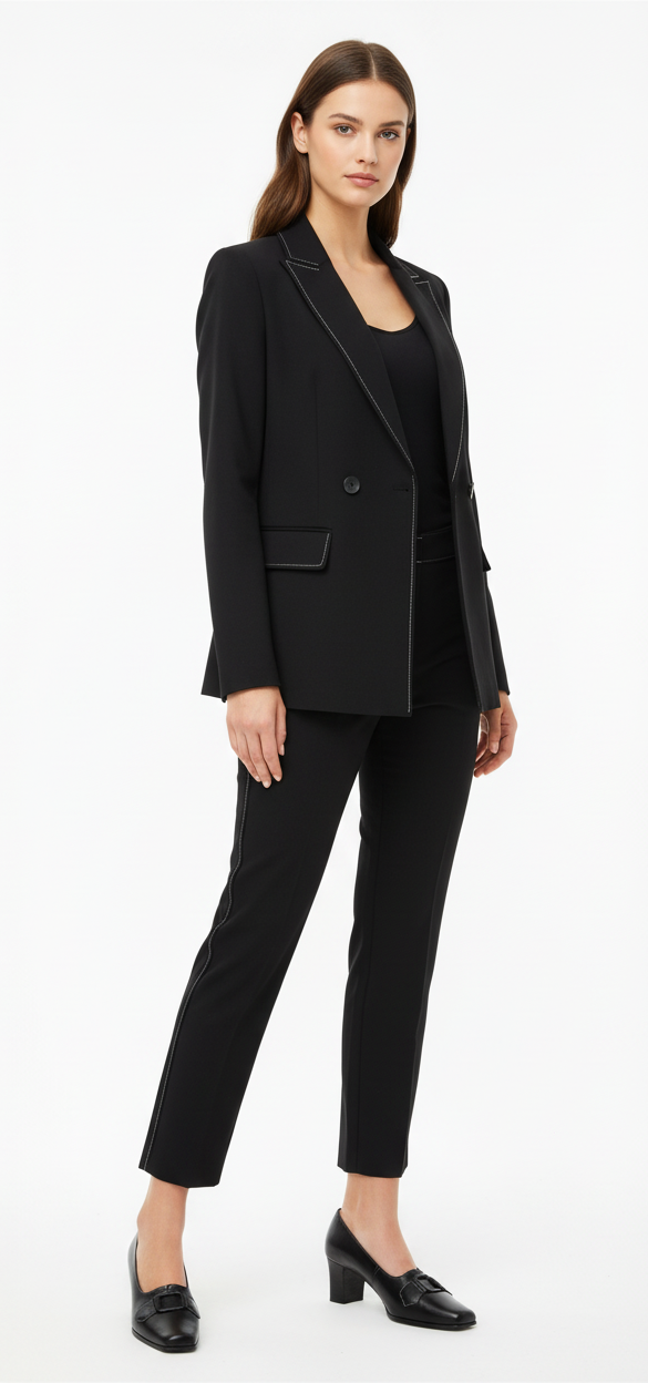 Décolleté donna Merianna 543, Vera Pelle con fibbia decorativa, Nero