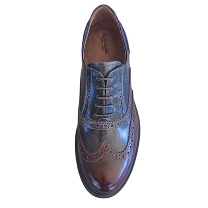 Scarpa Inglesina Stringata Donna NeroGiardini A616170D - Stile Oxford,  Fondo Basso, Vera Pelle Abrasivato, Bordeaux, Antracite, Blu - Numero 37