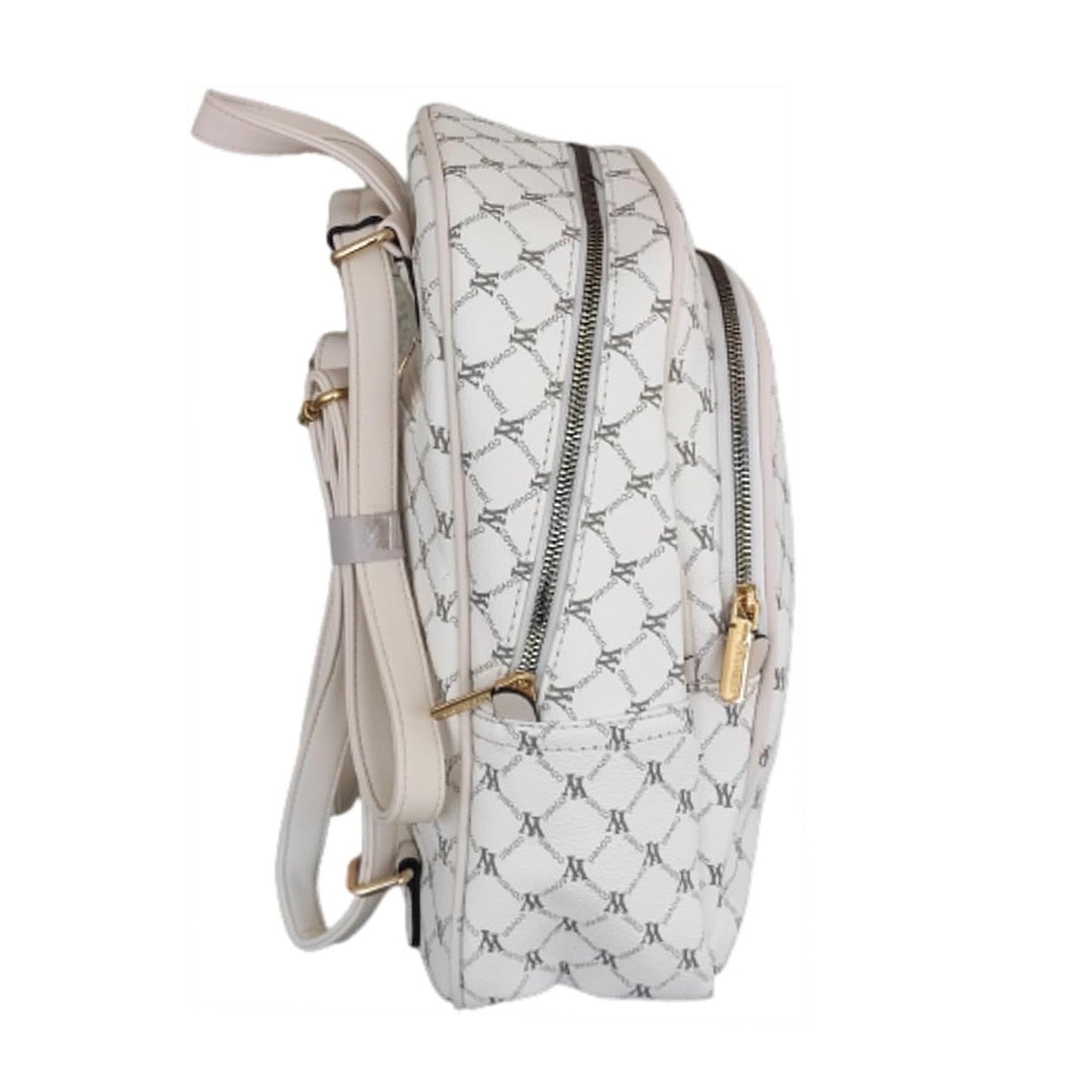 Generico Zainetto donna ecopelle bianco panna e beige con doppia zip fronte e una zip antifurto retro zaino per scuola università lavoro ufficio viaggio YouYoungCoveri