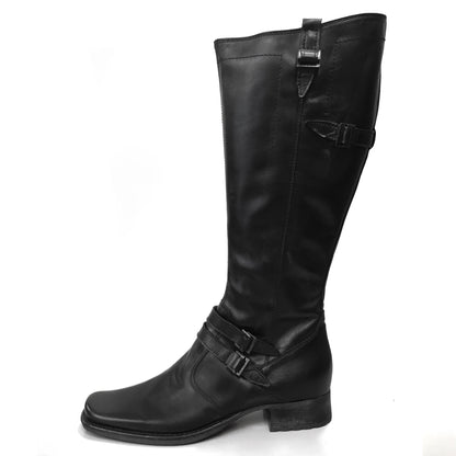 Stivali Donna NeroGiardini 00520 Tacco a blocco basso, Vera Pelle, Cerniera Zip - Colore Nero