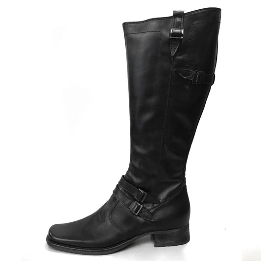 Stivali Donna NeroGiardini 00520 Tacco a blocco basso, Vera Pelle, Cerniera Zip - Colore Nero