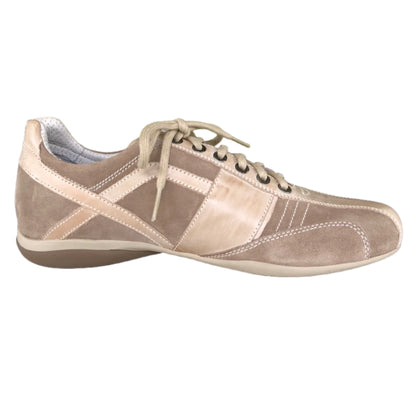 Sneakers Basse Uomo 07510 Vera Pelle Scamosciata Beige Deserto - 40 EU