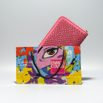 Portafoglio Rosa Fucsia con strass ENRICO COVERI EC2925