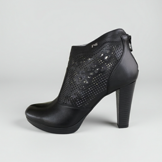 Tronchetti con tacco NeroGiardini P717004D Vera Pelle Nero