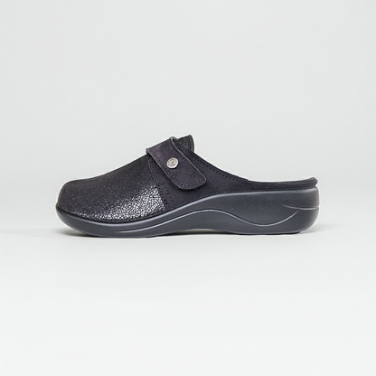 Cinzia Soft NC3335M, Pantofole Donna in Vera Pelle, Nero, con Strappo e Plantare Estraibile