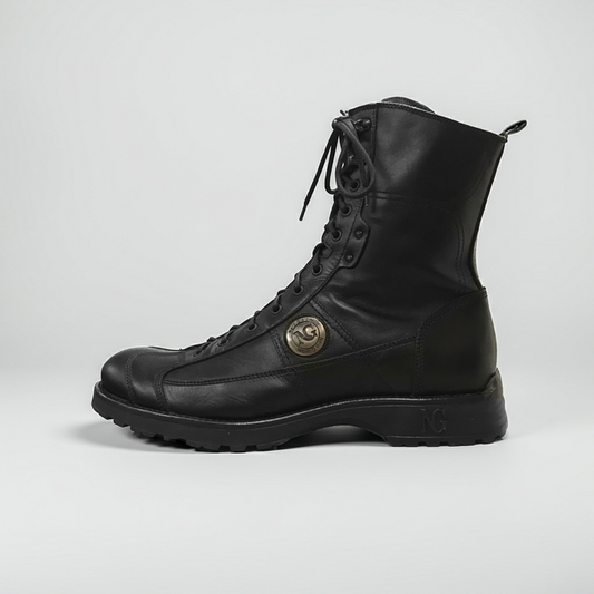 Anfibi Uomo NeroGiardini 07612 Vera Pelle, Nero - Numero 43