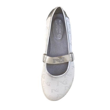 Ballerine NeroGiardini 36190 Vera Pelle Argento Tela Monogram