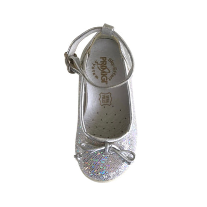 Ballerine Bambina Primigi 80984 Vera Pelle Argento Laminato Paillettes