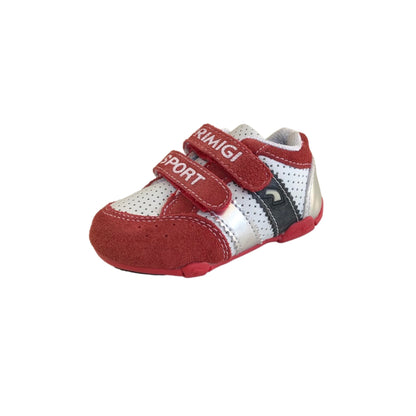 Scarpe Bambino Primigi 83841 Nappa Rosso Bianco e Argento chiusura strappo