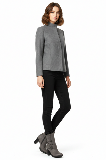 Stivaletti Donna NeroGiardini in Nabuk, Grigio, Tacco 8 cm con Plateau, Automatici A208030D