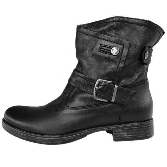 Stivaletti Biker Neri Donna NeroGiardini A309210D in Vera Pelle, Altezza Caviglia - Numero 38 (EU)