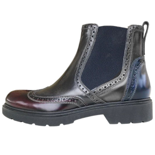 Stivaletti Beatles NeroGiardini in Vera Pelle Abrasivata Blu, Bordeaux e Grigio Antracite, con Elastici Laterali, Tacco Basso – Art. A616171D