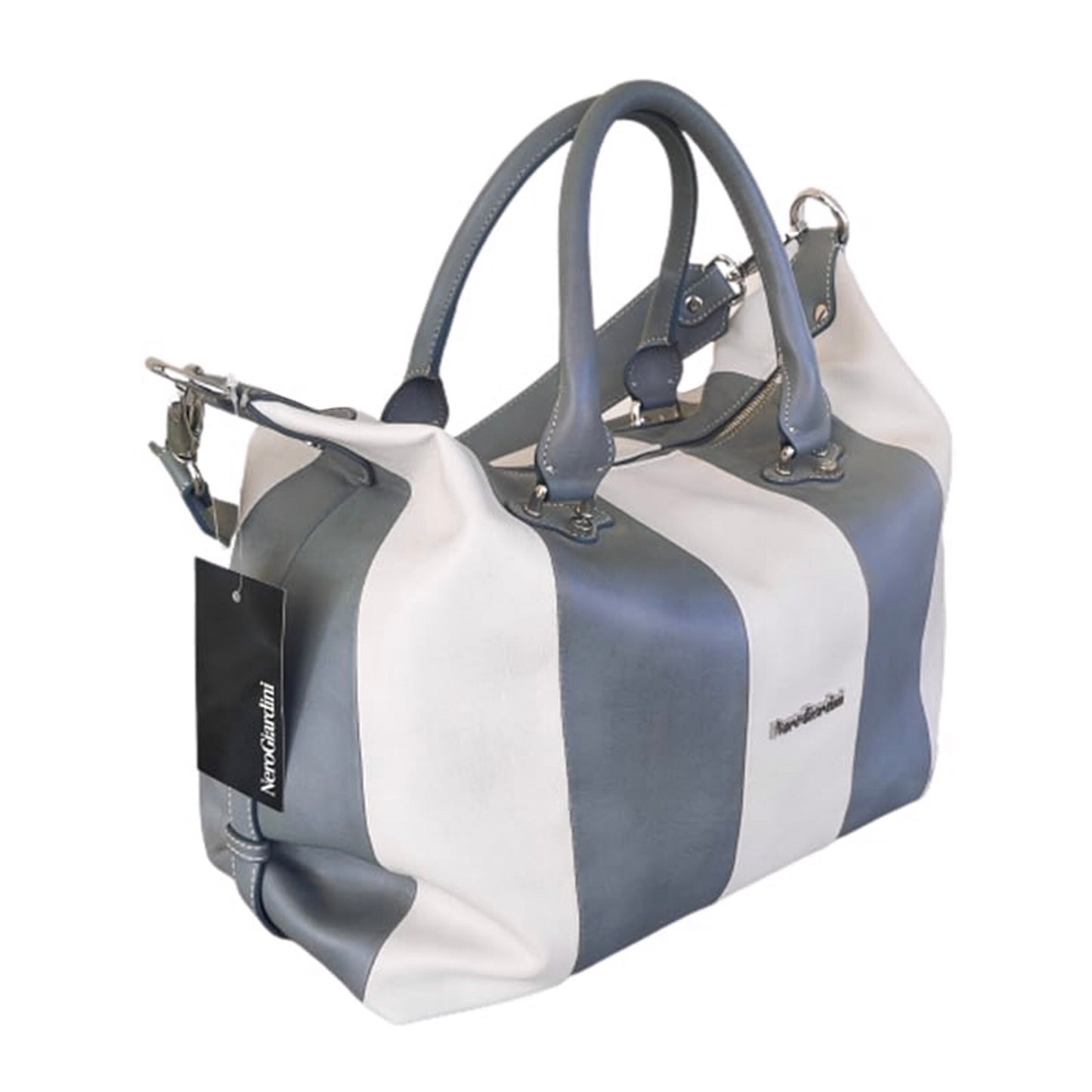 Borsa bauletto Donna NeroGiardini con tracolla Blu Avio Bianco Ghiaccio