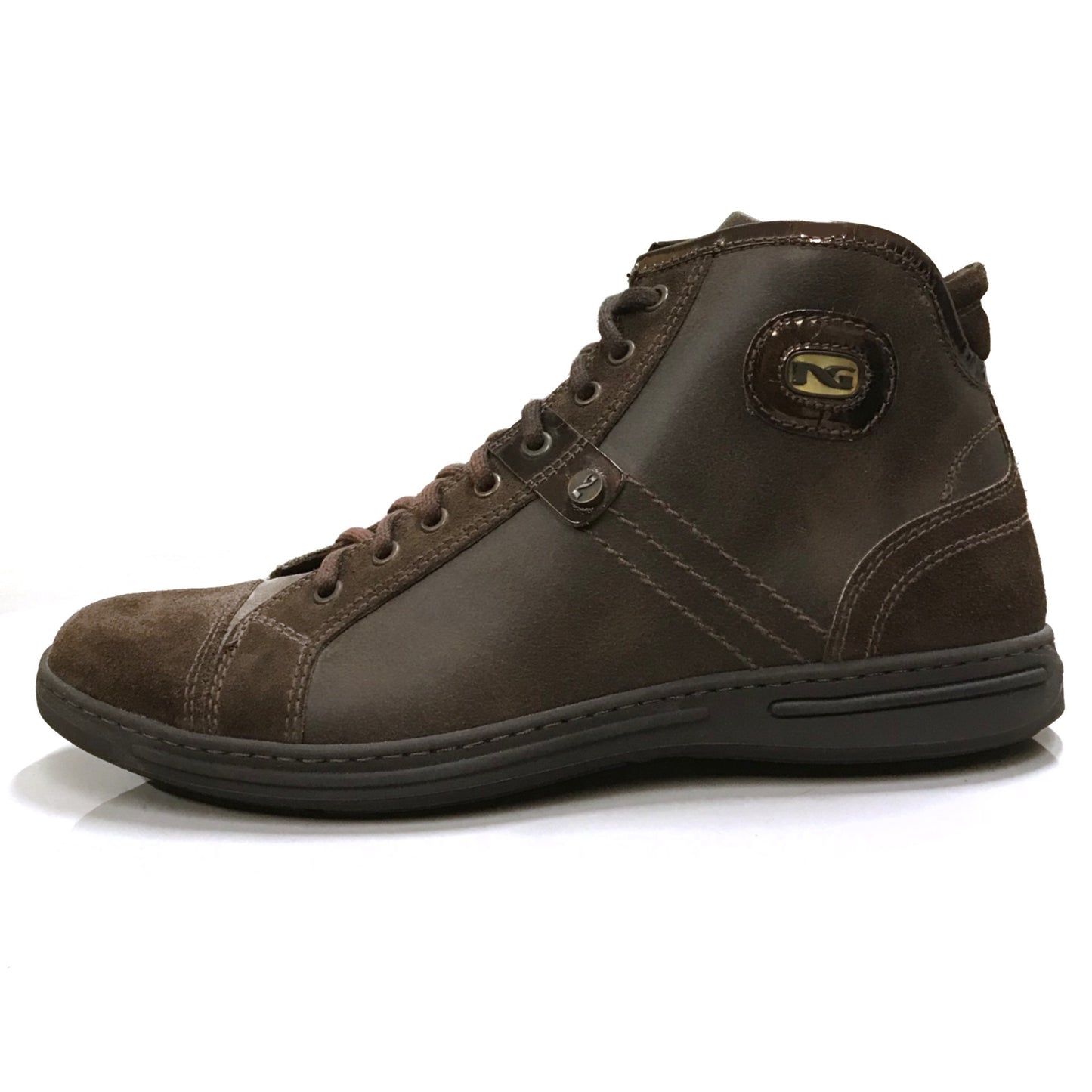 Sneakers Stringate Uomo NeroGiardini 07740 Vera Pelle e Pelle Scamosciata, Marrone Testa di Moro