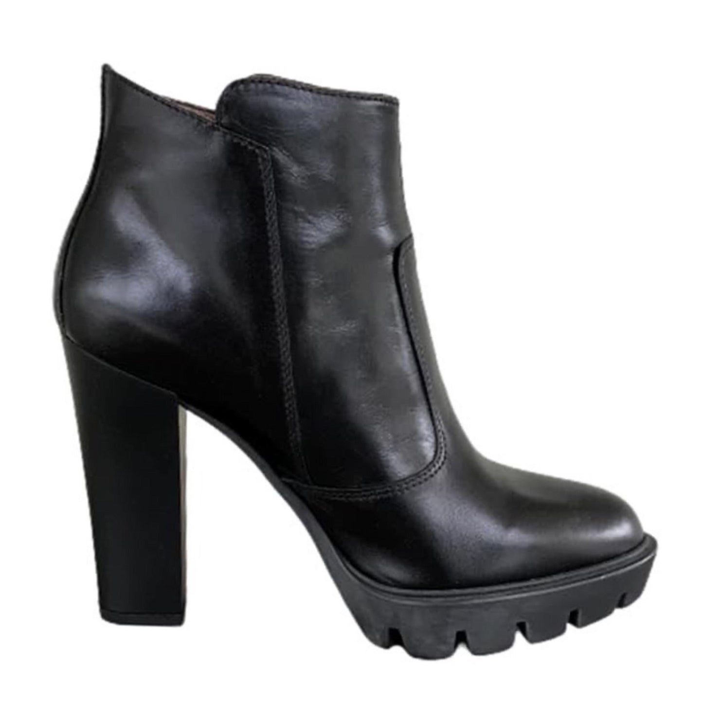 Stivaletti Neri Donna NeroGiardini in Vera Pelle, Tacco 10 cm con Plateau, Cerniera Laterale oro – Art. A616501D