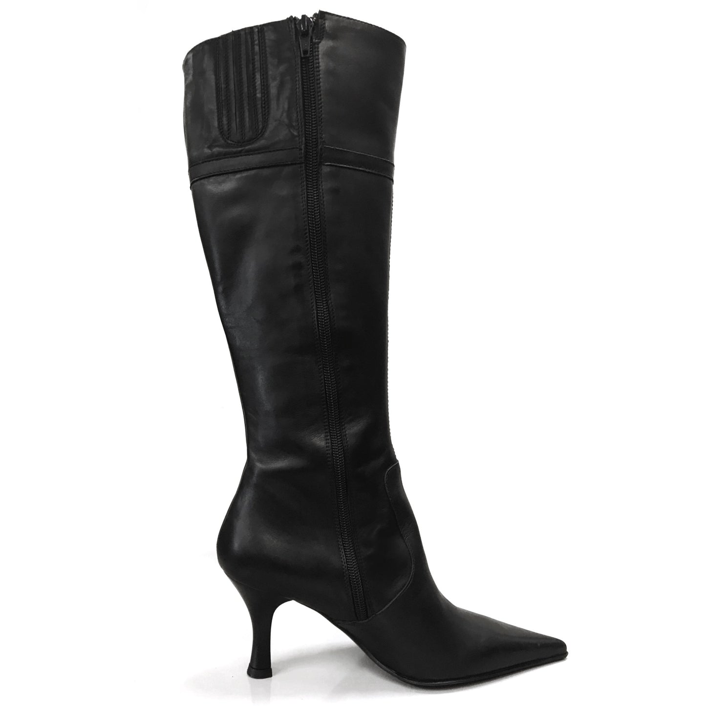 Stivali con tacco a spillo NeroGiardini 00630 Vera Pelle, Cerniera zip, Elastico - Colore Nero