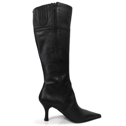 Stivali con tacco a spillo NeroGiardini 00630 Vera Pelle, Cerniera zip, Elastico - Colore Nero