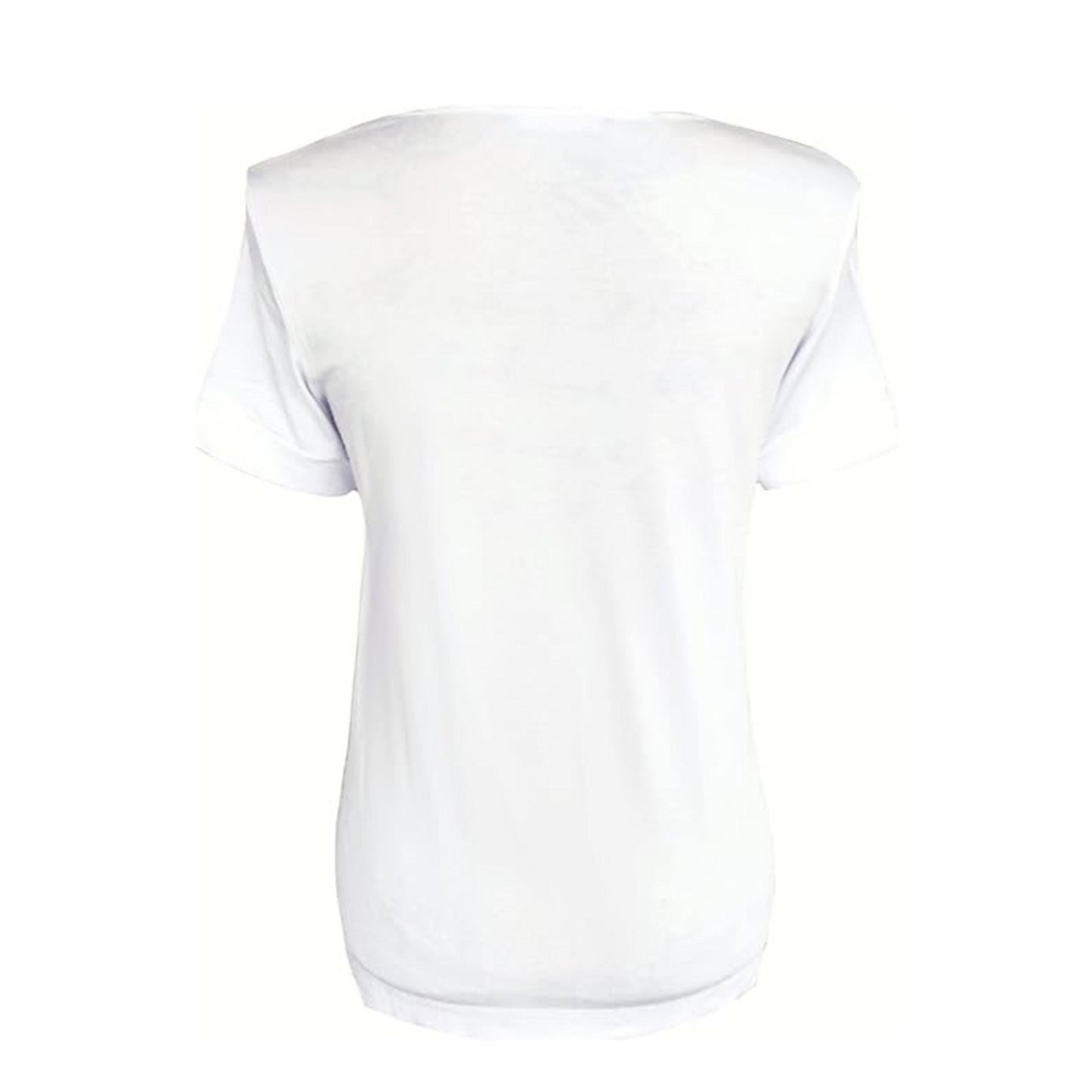 T-Shirt Donna NeroGiardini P561903D Bianco con rose ricamate