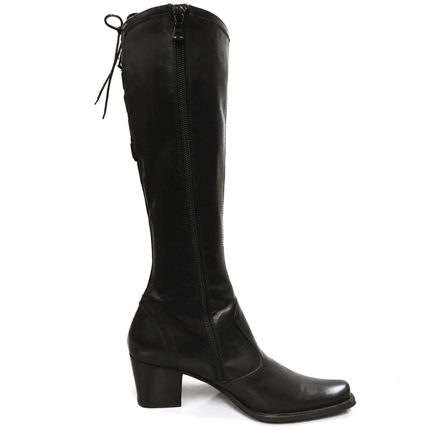 Stivali Donna NeroGiardini 00205 Vera Pelle, Cerniera zip e Lacci - Colore Nero