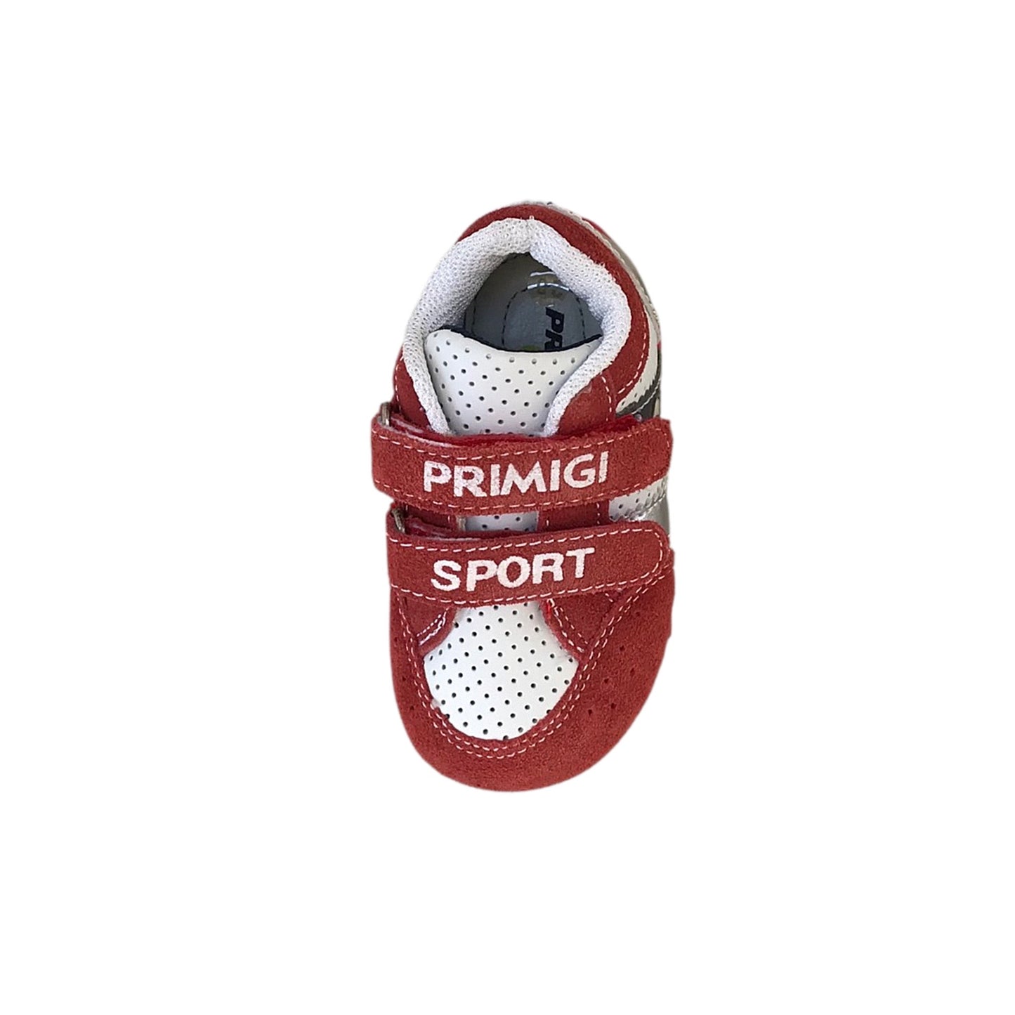 Scarpe Bambino Primigi 83841 Nappa Rosso Bianco e Argento chiusura strappo