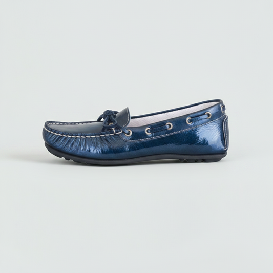 Mocassini Donna NeroGiardini 10011 Vera Pelle in Vernice Blu Petrolio