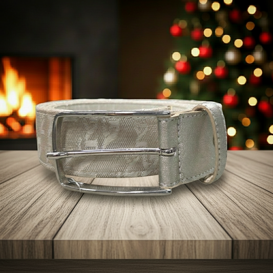 Cintura Platino con punti luce monogram NeroGiardini