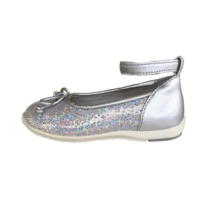Ballerine Bambina Primigi 80984 Vera Pelle Argento Laminato Paillettes
