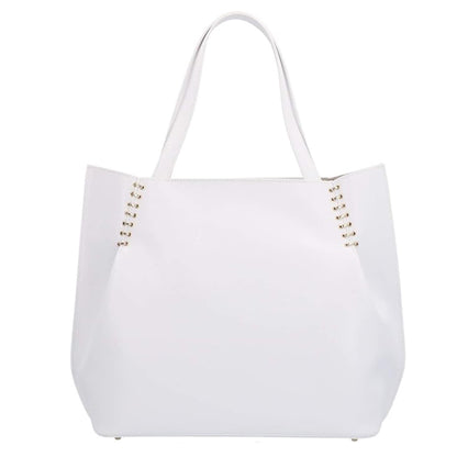 Borsa Donna Nero Giardini P945038D  Shopping Bag Vera Pelle Bianco
