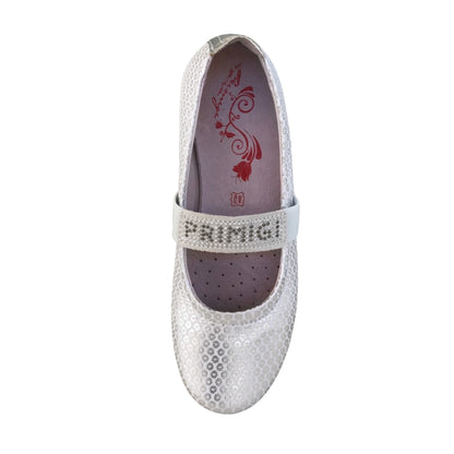 Ballerine Argento Primigi 32845 Vera Pelle e Tessuto ricamato con elastico