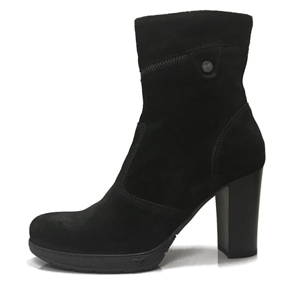 Stivaletti Neri Donna NeroGiardini A005205D - Tacco a blocco 8 cm con Plateau, Vera Pelle in camoscio - Numero 36