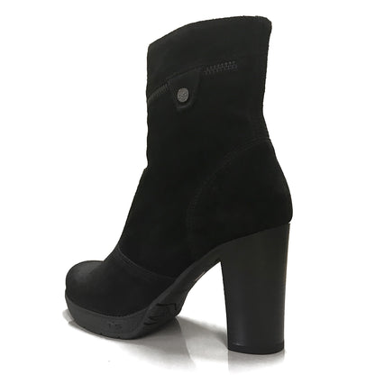 Stivaletti Neri Donna NeroGiardini A005205D - Tacco a blocco 8 cm con Plateau, Vera Pelle in camoscio - Numero 36