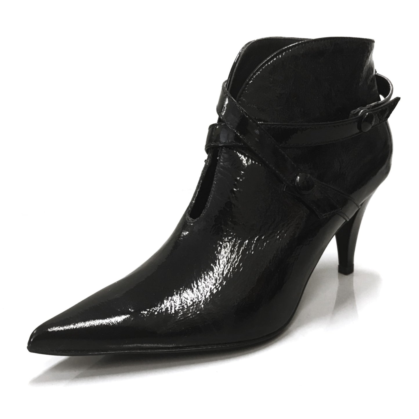 Tronchetti Eleganti Donna NeroGiardini 617E Tacco 7 cm, Pelle Naplak, Vernice Nero, Chiusura Automatica