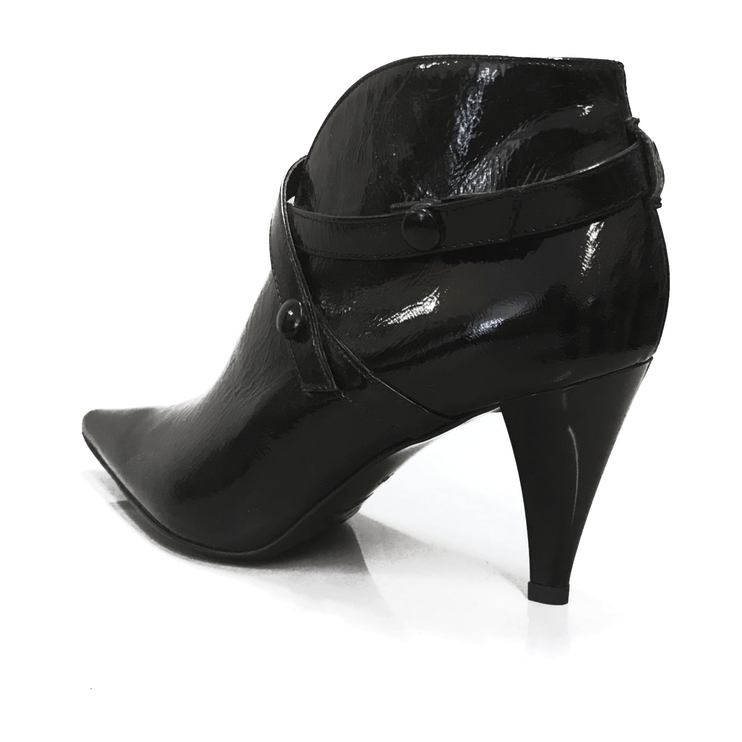 Tronchetti Eleganti Donna NeroGiardini 617E Tacco 7 cm, Pelle Naplak, Vernice Nero, Chiusura Automatica