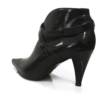 Tronchetti Eleganti Donna NeroGiardini 617E Tacco 7 cm, Pelle Naplak, Vernice Nero, Chiusura Automatica
