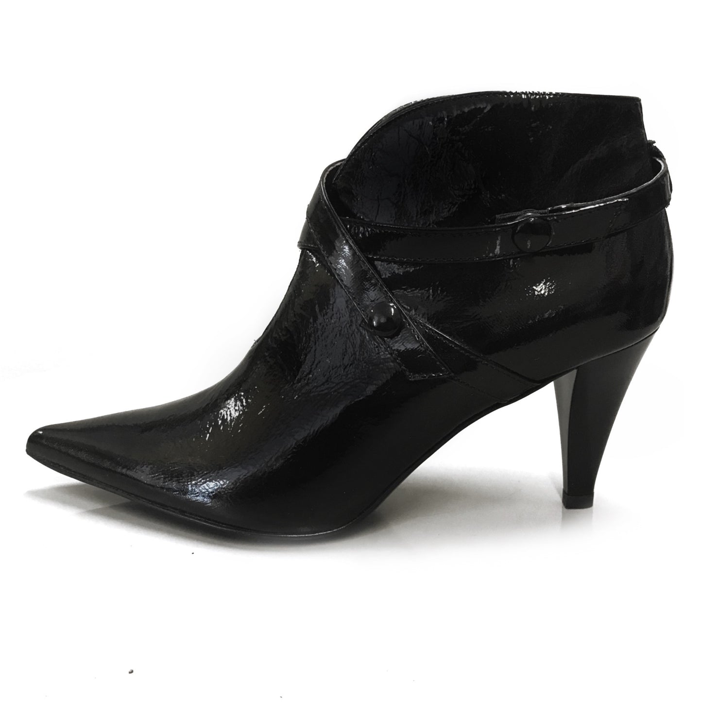 Tronchetti Eleganti Donna NeroGiardini 617E Tacco 7 cm, Pelle Naplak, Vernice Nero, Chiusura Automatica