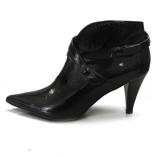 Tronchetti Eleganti Donna NeroGiardini 617E Tacco 7 cm, Pelle Naplak, Vernice Nero, Chiusura Automatica