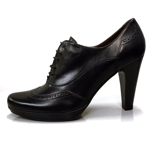 Scarpe Francesine Donna NeroGiardini A005551DE Vera Pelle Nero, Tacco 9 cm con Plateau e Lacci - Numero 37 (EU)
