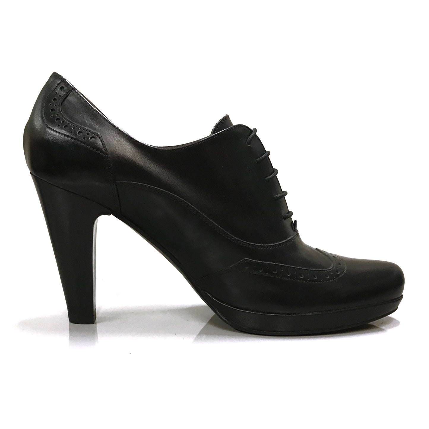 Scarpe Francesine Donna NeroGiardini A005551DE Vera Pelle Nero, Tacco 9 cm con Plateau e Lacci - Numero 37 (EU)
