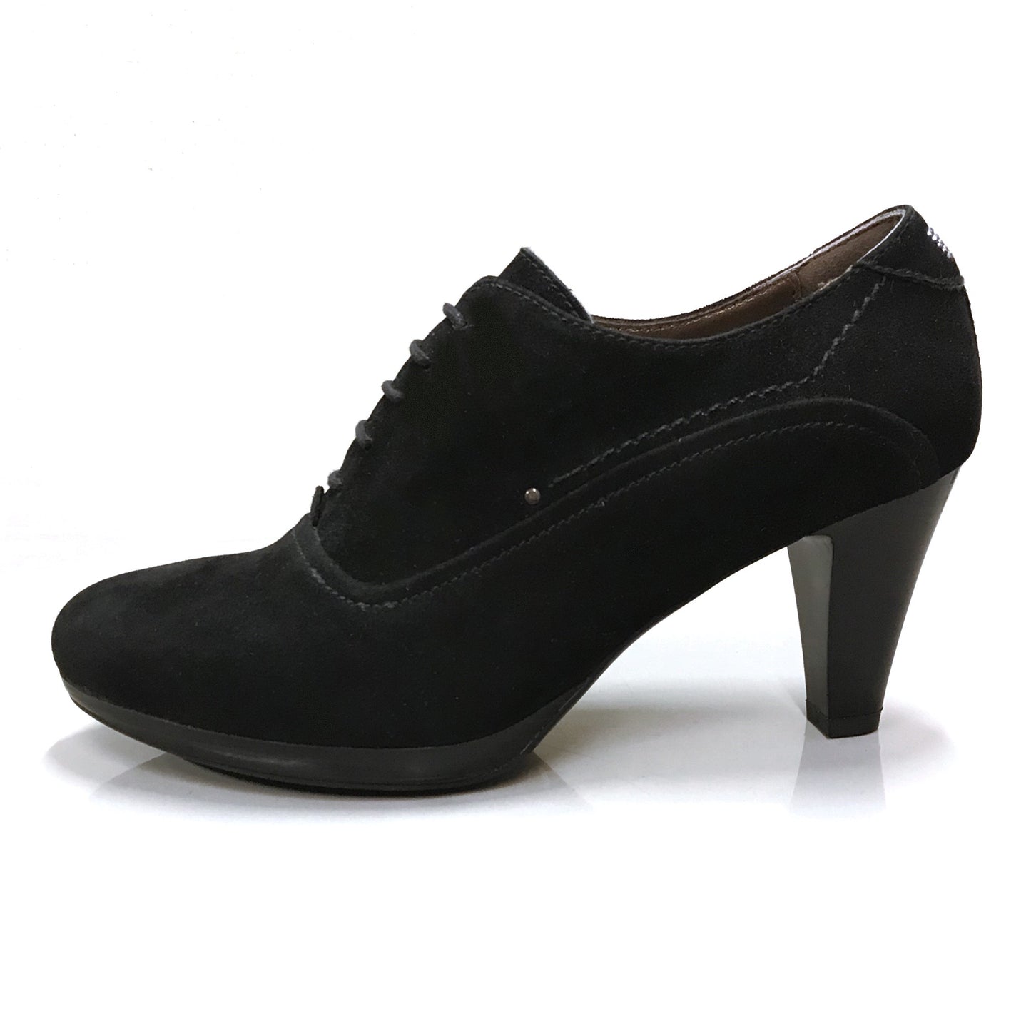 Scarpe Francesine Donna NeroGiardini A207801D Pelle Scamosciata, Nero, Tacco 7 cm con Plateau, Lacci - Numero 37 (EU)